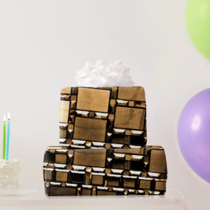 Papier Cadeau Miroirs Sepia géométriques