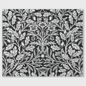 Papier Cadeau Miroirs's Acorns et chêne Feuille noir et blanc (Plat)