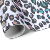 Papier Cadeau Miroiter l'empreinte de léopard multicolore (Coin rond)