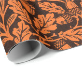 Papier Cadeau Mirrors's Acorns et feuilles de chêne & motifs flo (Coin rond)