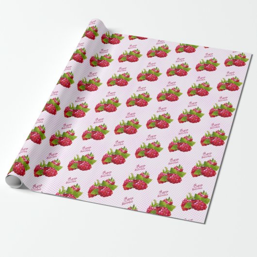 Papier Cadeau Mise en conserve de fruits de framboise (Déroulé)