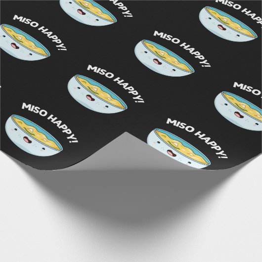 Papier Cadeau Miso Happy Funny Soup Pun Dark BG (Coin)