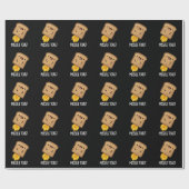 Papier Cadeau Missile Toast amusant Mistletoe Puns Dark BG (Plat)