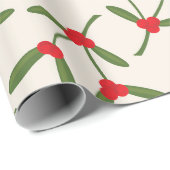 Papier Cadeau Mistletoe Christmas Wrapping Paper  (Coin rond)