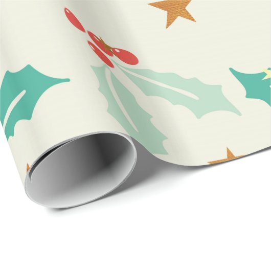 Papier Cadeau Mistletoe de Noël (Coin rond)