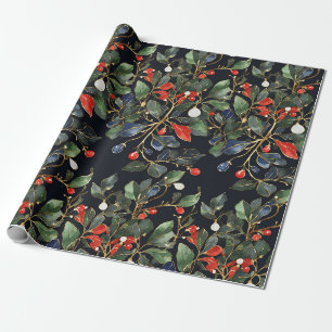 Papier Cadeau Mistletoe de Noël royal sans couture motif BIG