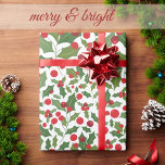 Papier Cadeau Mistletoe et Berries Noël<br><div class="desc">Offrez-vous un cadeau avec ce Mistletoe and Berries Christmas Wrapping Paper. Passez un merveilleux Noël !</div>