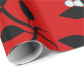 Papier Cadeau Mistletoe rouge (Coin rond)