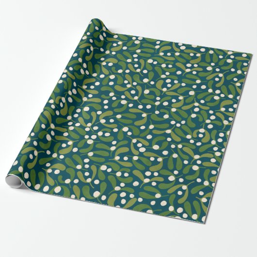 Papier Cadeau Mistletoe vert (Déroulé)