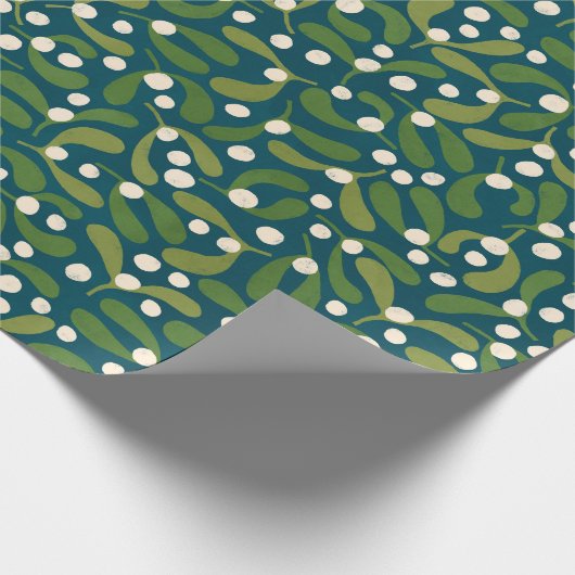 Papier Cadeau Mistletoe vert (Coin)