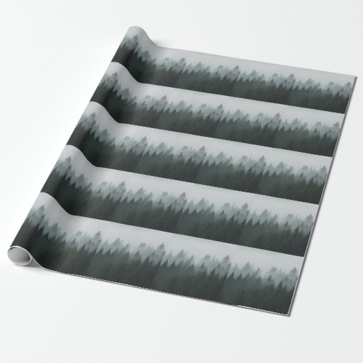 Papier Cadeau Misty Mountain Forest Brouillard d'automne (Déroulé)