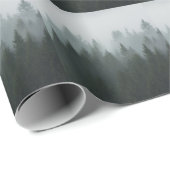 Papier Cadeau Misty Mountain Forest Brouillard d'automne (Coin rond)