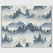 Papier Cadeau Misty Peaks – Watercolor Mountain Landscape (2) (Plat)