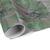 Papier Cadeau Misty Succulent, vert pourpre, Nature, Flora Plant (Coin rond)