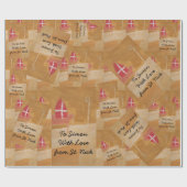 Papier Cadeau Mitre de Sinterklaas Saint-Nicolas d'aquarelle de (Plat)