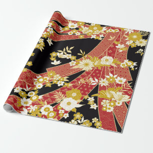 Papier Cadeau Mix floral Kimono Motif