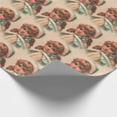 Papier Cadeau Mlle vintage d'hiver (Coin)