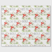 Papier Cadeau Mlle vous avez personnalisé l'art d'aquarelle de (Plat)