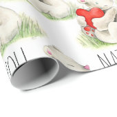 Papier Cadeau Mlle vous avez personnalisé l'art d'aquarelle de (Coin rond)