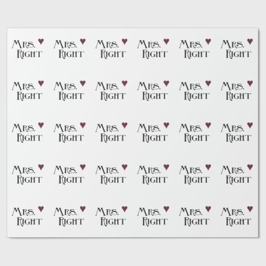 Papier Cadeau Mme Right (Plat)