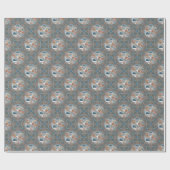 Papier Cadeau Mocha & Accent Abstrait Turquoise Mandala Diamond  (Plat)