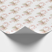 Papier Cadeau Mocha Bow Pink Candy Cane Christmas (Coin)