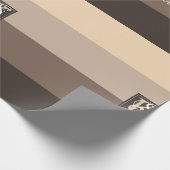 Papier Cadeau Mocha Latte Color palette Stripes monogram (Coin)