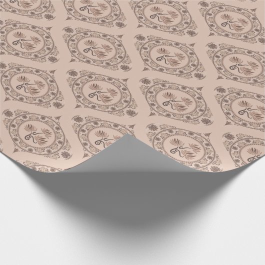 Papier Cadeau Mocha Rococo Revival Lotus Mandala Mid Ogee (Coin)