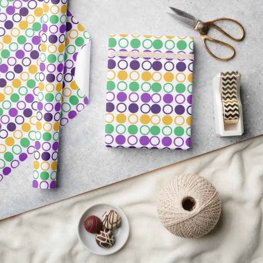 Papier Cadeau Mod Mardi Gras Points (Artisanat)