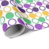 Papier Cadeau Mod Mardi Gras Points (Coin rond)