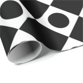 Papier Cadeau Mod Retro 60's Noir (Coin rond)