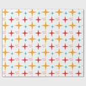 Papier Cadeau Mod Stars Noël, Rétro Mid-Century Moderne (Plat)