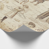 Papier Cadeau Mode fille Vintage antique (Coin)