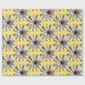 Papier Cadeau Mode Fleur Fraîche Faisy Printemps Été (Plat)