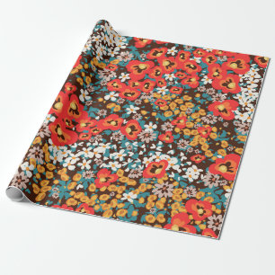 Papier Cadeau Mode florale printemps, robe femme d'été