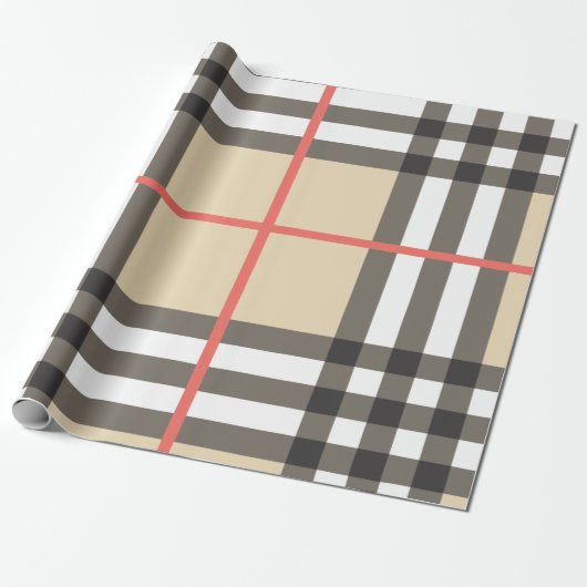 Papier Cadeau Mode géométrique écossaise motif (Déroulé)