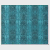 Papier Cadeau mode girly bleu Alligator cuir (Plat)