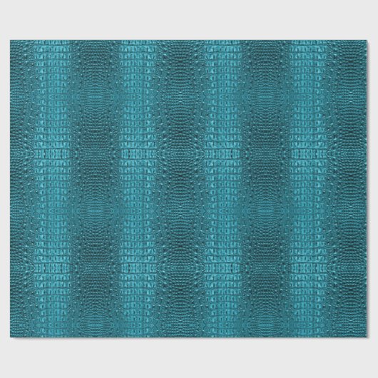 Papier Cadeau mode girly bleu Alligator cuir (Plat)