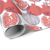 Papier Cadeau Mode grenade : Motif Vintage sans couture (Coin rond)