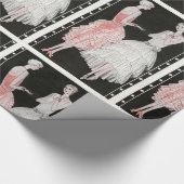 Papier Cadeau Mode rose et blanche vintage (Coin)