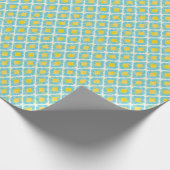 Papier Cadeau Mode tribal moderne ikat bleu jaune (Coin)