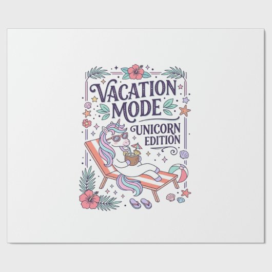 Papier Cadeau Mode Vacances Licorne Édition Licorne Application (Plat)