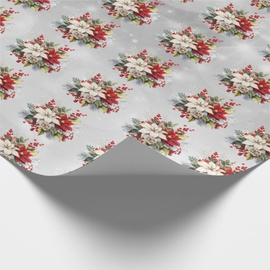 Papier Cadeau Modèle botanique de Noël (Coin)