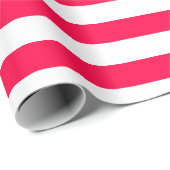 Papier Cadeau Modèle classique rouge de Noël blanc rayé (Coin rond)