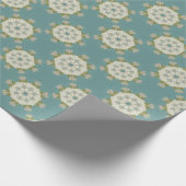 Papier Cadeau Modèle Damas avec éléments abstraits (Coin)