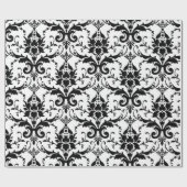 Papier Cadeau Modèle Damas noir et blanc (Plat)