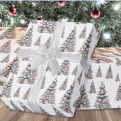 Papier Cadeau Modèle d'arbre de Noël coquillage de plage