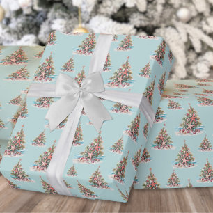Papier Cadeau Modèle d'arbre de Noël de plage