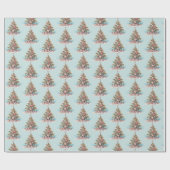 Papier Cadeau Modèle d'Arbre de Noël de Plage (Plat)