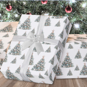 Papier Cadeau Modèle d'arbre de Noël en coquillages de plage